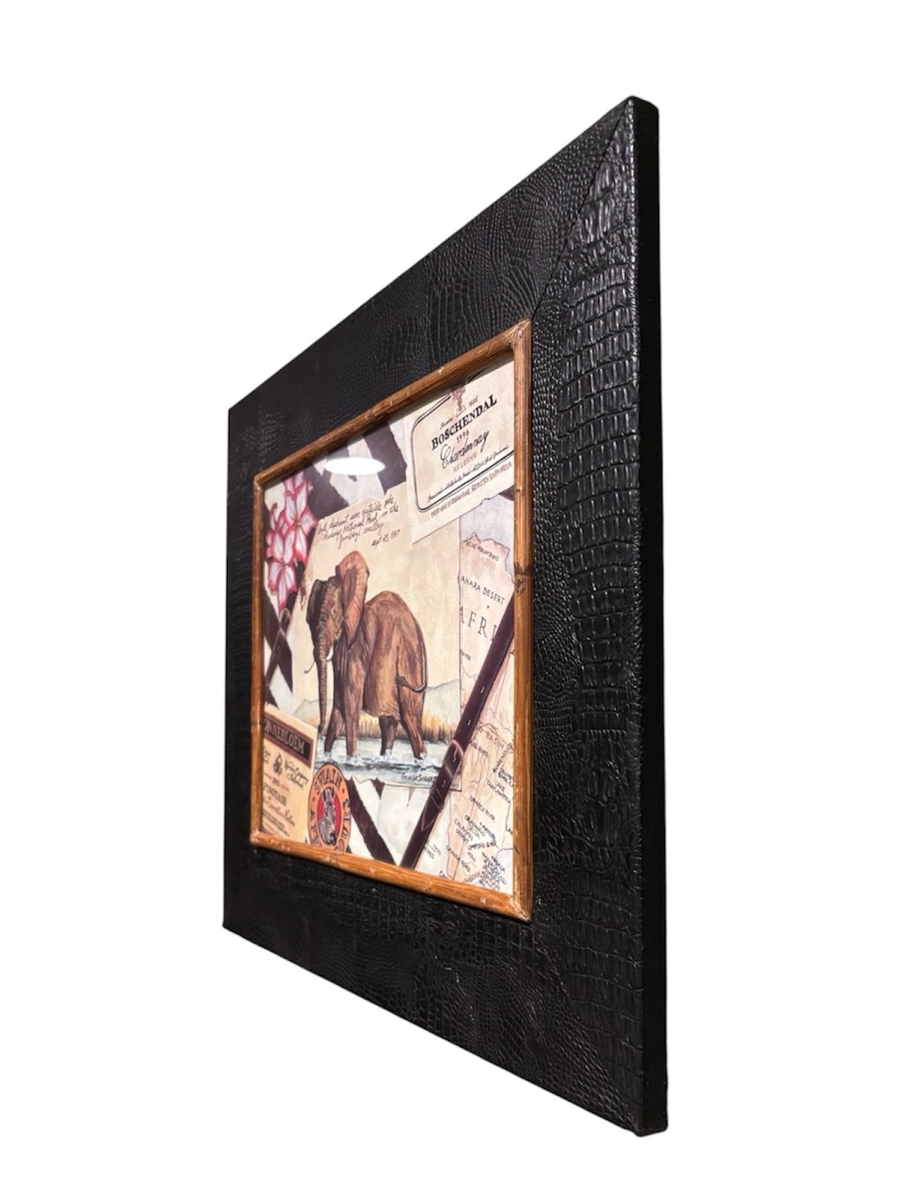 ✨ Rare VTG George Snyder’s Travels I & II African Safari Art Set Embossed Frames - Picture 2 of 4